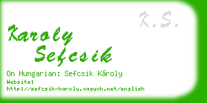 karoly sefcsik business card